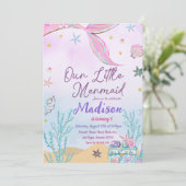 Little Mermaid Birthday Party under the Zee Party Kaart (Staand voorkant)