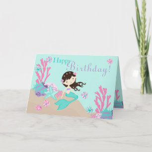Little Mermaid Card 2C Brunette Kaart