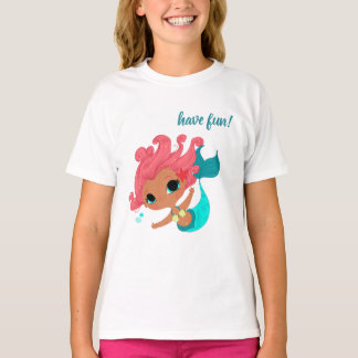 little mermaid having fun, camiseta para chicas t-shirt