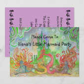 Little Mermaid Invitation Kaart (Voorkant / Achterkant)