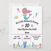 Little Mermaid Invitation Kaart (Voorkant)