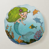 Little mermaid rond kussen (Achterkant)