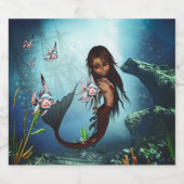Little mermaid sparkling wijnetiket (Enkel label)