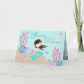 Little Mermaid TY Card 2 Brunette Bedankkaart (Voorkant)
