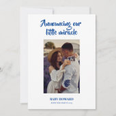 Little Miracle Blue Photo Pregancy Faire-part (Devant)