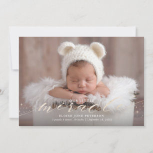 Little Miracle Faux Foil Première Faire-part de na