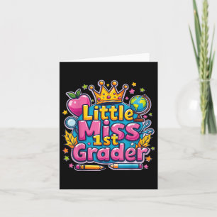 Little Miss 1st Grader - Eerste Dag van School Out Kaart