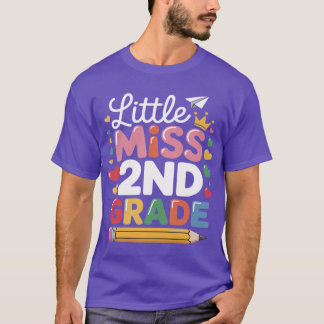 Little Miss 2nd Grade First Day of Second Grade Cu T-shirt