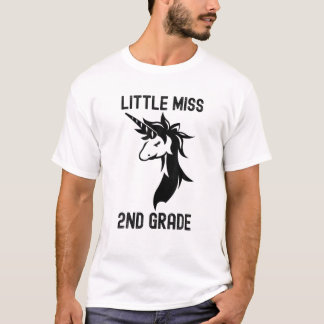 Little Miss 2Nd Grade | Girls Unicorn terug naar S T-shirt