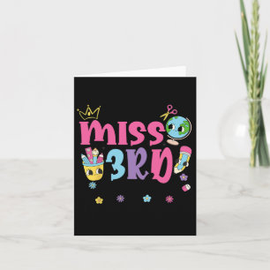 Little Miss 3rd Grader Eerste Dag van de School 3r Kaart
