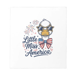 Little Miss America Patriottische Eend Vintage T-s Notitieblok