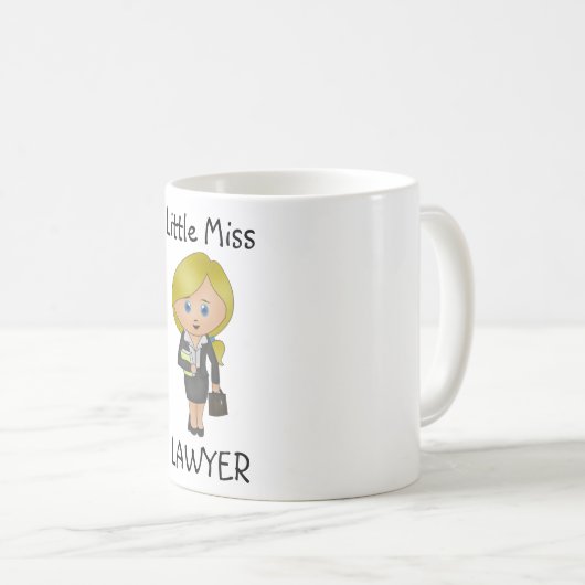 Little Miss Avocat - Blonde, Bleu Eyes Coffee Mug (Devant droit)