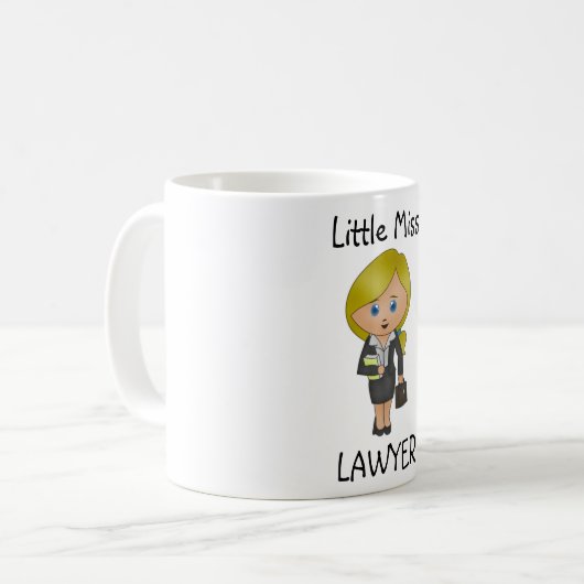 Little Miss Avocat - Blonde, Bleu Eyes Coffee Mug (Devant gauche)