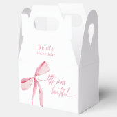 Little Miss Bowtiful Waterverf Roze Verjaardag Bedankdoosjes (Geopend)