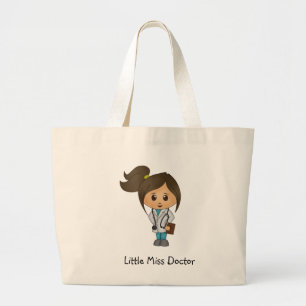 Little Miss Doctor - Cute Brunette Grote Tote Bag