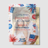 Little Miss Firecracker 4th van 1 juli Verjaardag Vellum Uitnodigingen (Offset (Koppel))
