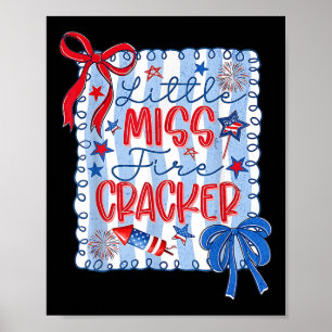 Little Miss Firecracker Amerikaanse Vlag Usa Tiene Poster