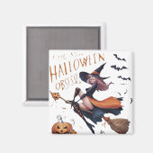 Little Miss Halloween Obsessed Magneet (Voorkant / Achterkant)