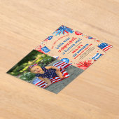 Little Miss Independent 4th van 1 juli Verjaardag Acryl Uitnodigingen (Laagn)