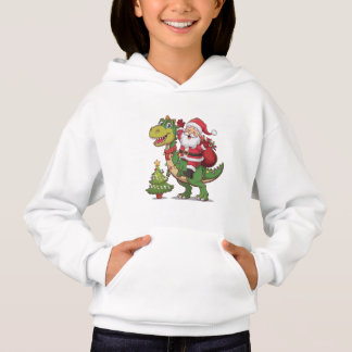 "Little Miss Kerst Dinosaur Hoodie