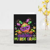 Little Miss Mardi Gras Carnival New Orleans Fleur  Kaart (Gele Bloem)