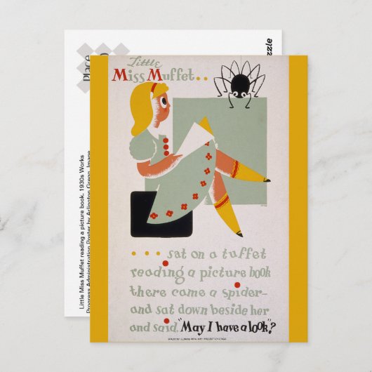 Little Miss Muffet Briefkaart (Voorkant / Achterkant)