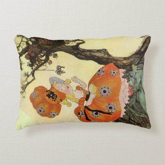 Little Miss Muffet & Spin, Klassieke Moeder de Gan Accent Kussen (Voorkant)