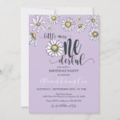 Little Miss ONE Daisy Anniversaire Invitation Pu (Devant)