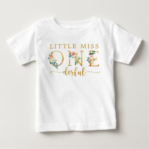 Little Miss Onederful 1e Verjaardag T-shirt Baby