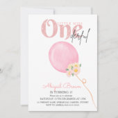 Little miss Onederful 1er anniversaire invitation (Devant)