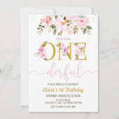 Little Miss Onederful 1er anniversaire Invitation (Devant)