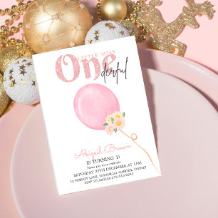 Little miss Onederful 1er anniversaire invitation