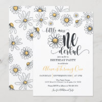 Little Miss ONEderful Daisy Birthday Uitnodiging -