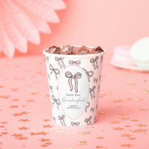 Little Miss Onederful Doodle Bow Papieren Bekers