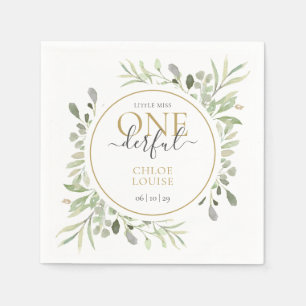 Little Miss ONEderful Elegant Meisje Eerste Verjaa Servet