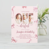 Little Miss Onederful First Birthday Invitation (Debout devant)