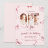 Little Miss Onederful First Birthday Invitation (Devant / Derrière)