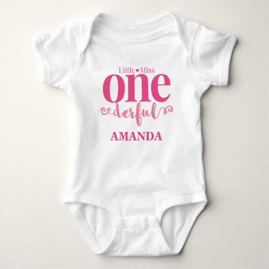 Little Miss Onederful First Birthday Shirt (Voorkant)