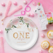 Little Miss Onederful Gold 1st Birthday Papieren Bordje (Feest)
