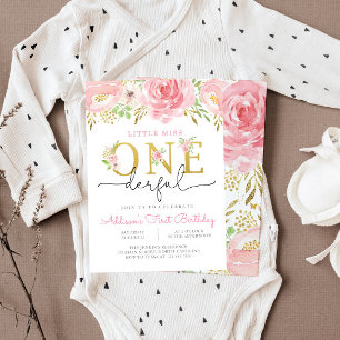 Little Miss ONEderful Invitation d'anniversaire