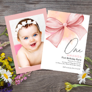 Little miss Onederful Pink 1ère invitation anniver