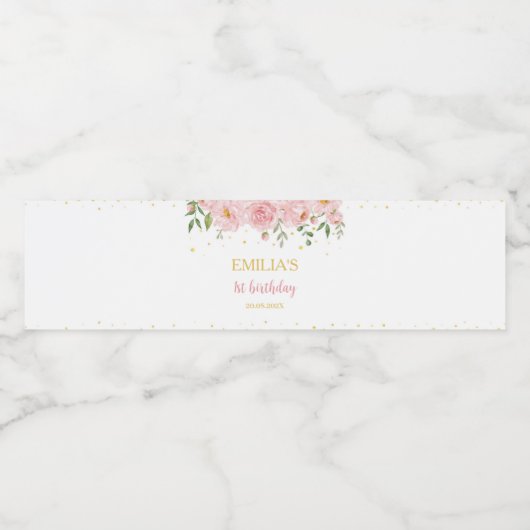 Little Miss Onederful Verjaardag Water Fles Label Waterfles Etiket (Enkel label)