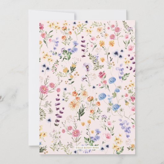 Little Miss ONEderful Wildflower Tuin Verjaardag I Kaart (Achterkant)