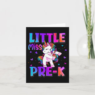 Little Miss Pre-K Unicorn Back To School Girls Kaart