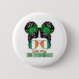 Little Miss Shenanigans Meisjes Kinderen Regenboog Ronde Button 5,7 Cm