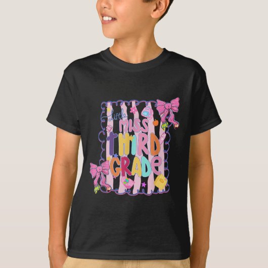 Little Miss Third Grade First Day Of 3rd Grade Coq T-shirt (Voorkant)