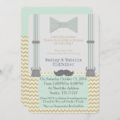 Little Mister BabyShower Invite Kaart (Voorkant / Achterkant)