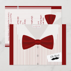 Little Mister Bowtie Baby shower Invitation Kaart