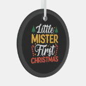 Little Mister First Kerstmis - Funny Kerstmis Glas Ornament (Voorkant Rechts)