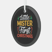 Little Mister First Kerstmis - Funny Kerstmis Glas Ornament (Voorkant links)